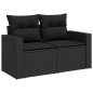 vidaXL Set Divani da Giardino 9 pz con Cuscini Nero in Polyrattan vidaXL Set Divani da Giardino 9 pz con Cuscini Nero in Polyrattan