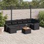 vidaXL Set Divani da Giardino con Cuscini 8 pz Nero in Polyrattan vidaXL Set Divani da Giardino con Cuscini 8 pz Nero in Polyrattan