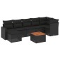 vidaXL Set Divani da Giardino con Cuscini 8 pz Nero in Polyrattan vidaXL Set Divani da Giardino con Cuscini 8 pz Nero in Polyrattan