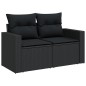 vidaXL Set Divani da Giardino con Cuscini 8 pz Nero in Polyrattan vidaXL Set Divani da Giardino con Cuscini 8 pz Nero in Polyrattan