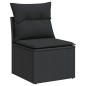 vidaXL Set Divani da Giardino con Cuscini 8 pz Nero in Polyrattan vidaXL Set Divani da Giardino con Cuscini 8 pz Nero in Polyrattan