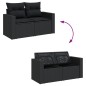 vidaXL Set Divani da Giardino con Cuscini 8 pz Nero in Polyrattan vidaXL Set Divani da Giardino con Cuscini 8 pz Nero in Polyrattan