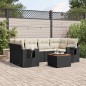 vidaXL Set Divani da Giardino con Cuscini 7pz Nero Polyrattan vidaXL Set Divani da Giardino con Cuscini 7pz Nero Polyrattan
