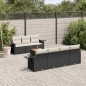 vidaXL Set Divani da Giardino con Cuscini 8 pz Nero in Polyrattan vidaXL Set Divani da Giardino con Cuscini 8 pz Nero in Polyrattan