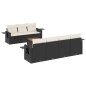 vidaXL Set Divani da Giardino con Cuscini 8 pz Nero in Polyrattan vidaXL Set Divani da Giardino con Cuscini 8 pz Nero in Polyrattan
