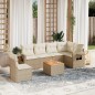 vidaXL Set Divani da Giardino 7 pz con Cuscini Beige in Polyrattan vidaXL Set Divani da Giardino 7 pz con Cuscini Beige in Polyrattan