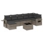 vidaXL Set Divano da Giardino 8 pz con Cuscini Grigio in Polyrattan vidaXL Set Divano da Giardino 8 pz con Cuscini Grigio in Polyrattan