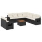 vidaXL Set Divani da Giardino 10pz con Cuscini in Polyrattan Nero vidaXL Set Divani da Giardino 10pz con Cuscini in Polyrattan Nero