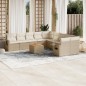 vidaXL Set Divani da Giardino 11 pz con Cuscini Beige in Polyrattan vidaXL Set Divani da Giardino 11 pz con Cuscini Beige in Polyrattan