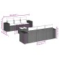 vidaXL Set Divani da Giardino 7 pz con Cuscini Beige in Polyrattan