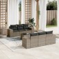 vidaXL Set Divani da Giardino 7 pz con Cuscini Grigio in Polyrattan vidaXL Set Divani da Giardino 7 pz con Cuscini Grigio in Polyrattan