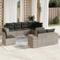vidaXL Set Divano da Giardino 8pz con Cuscini Grigio Chiaro Polyrattan vidaXL Set Divano da Giardino 8pz con Cuscini Grigio Chiaro Polyrattan