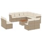 vidaXL Set Divani da Giardino 12 pz con Cuscini Beige in Polyrattan vidaXL Set Divani da Giardino 12 pz con Cuscini Beige in Polyrattan