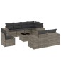 vidaXL Set Divano da Giardino 9 pz con Cuscini Grigio in Polyrattan vidaXL Set Divano da Giardino 9 pz con Cuscini Grigio in Polyrattan