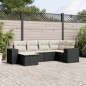 vidaXL Set Divano da Giardino 6 pz con Cuscini Nero in Polyrattan vidaXL Set Divano da Giardino 6 pz con Cuscini Nero in Polyrattan