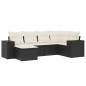 vidaXL Set Divano da Giardino 6 pz con Cuscini Nero in Polyrattan vidaXL Set Divano da Giardino 6 pz con Cuscini Nero in Polyrattan