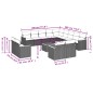 vidaXL Set Divani da Giardino 14pz con Cuscini in Polyrattan Nero vidaXL Set Divani da Giardino 14pz con Cuscini in Polyrattan Nero