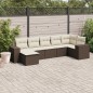 vidaXL Set Divani da Giardino 7 pz con Cuscini Marrone in Polyrattan vidaXL Set Divani da Giardino 7 pz con Cuscini Marrone in Polyrattan