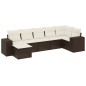vidaXL Set Divani da Giardino 7 pz con Cuscini Marrone in Polyrattan vidaXL Set Divani da Giardino 7 pz con Cuscini Marrone in Polyrattan