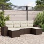 vidaXL Set Divano da Giardino 6 pz con Cuscini Marrone in Polyrattan vidaXL Set Divano da Giardino 6 pz con Cuscini Marrone in Polyrattan