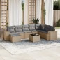 vidaXL Set Divano da Giardino 9 pz con Cuscini Beige in Polyrattan vidaXL Set Divano da Giardino 9 pz con Cuscini Beige in Polyrattan