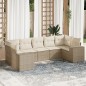 vidaXL Set Divani da Giardino 7 pz con Cuscini Beige in Polyrattan vidaXL Set Divani da Giardino 7 pz con Cuscini Beige in Polyrattan