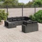 vidaXL Set Divani da Giardino 10pz con Cuscini in Polyrattan Nero vidaXL Set Divani da Giardino 10pz con Cuscini in Polyrattan Nero
