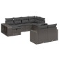 vidaXL Set Divani da Giardino 10pz con Cuscini in Polyrattan Nero vidaXL Set Divani da Giardino 10pz con Cuscini in Polyrattan Nero