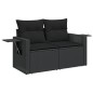 vidaXL Set Divani da Giardino 3 pz con Cuscini in Polyrattan Nero