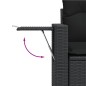 vidaXL Set Divani da Giardino 3 pz con Cuscini in Polyrattan Nero