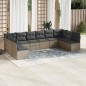 vidaXL Set Divano da Giardino 10 pz con Cuscini Grigio in Polyrattan vidaXL Set Divano da Giardino 10 pz con Cuscini Grigio in Polyrattan