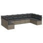 vidaXL Set Divano da Giardino 10 pz con Cuscini Grigio in Polyrattan vidaXL Set Divano da Giardino 10 pz con Cuscini Grigio in Polyrattan