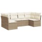 vidaXL Set Divano da Giardino 6 pz con Cuscini Beige in Polyrattan vidaXL Set Divano da Giardino 6 pz con Cuscini Beige in Polyrattan