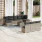 vidaXL Set Divani da Giardino 11 pz con Cuscini in Polyrattan Grigio vidaXL Set Divani da Giardino 11 pz con Cuscini in Polyrattan Grigio