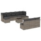 vidaXL Set Divani da Giardino 11 pz con Cuscini in Polyrattan Grigio vidaXL Set Divani da Giardino 11 pz con Cuscini in Polyrattan Grigio
