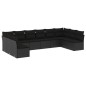 vidaXL Set Divani da Giardino 10pz con Cuscini in Polyrattan Nero vidaXL Set Divani da Giardino 10pz con Cuscini in Polyrattan Nero