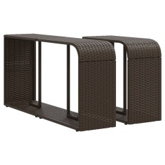 vidaXL Scaffali Portaoggetti 2 pz Marrone in Polyrattan