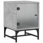 vidaXL Comodini con Ante in Vetro 2pz Grigio Cemento 35x37x50 cm vidaXL Comodini con Ante in Vetro 2pz Grigio Cemento 35x37x50 cm