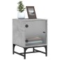 vidaXL Comodini con Ante in Vetro 2pz Grigio Cemento 35x37x50 cm vidaXL Comodini con Ante in Vetro 2pz Grigio Cemento 35x37x50 cm