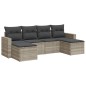 vidaXL Set Divano da Giardino 6pz con Cuscini Grigio Chiaro Polyrattan vidaXL Set Divano da Giardino 6pz con Cuscini Grigio Chiaro Polyrattan