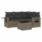 vidaXL Set Divano da Giardino 5 pz con Cuscini Grigio in Polyrattan vidaXL Set Divano da Giardino 5 pz con Cuscini Grigio in Polyrattan