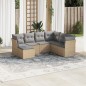vidaXL Set Divani da Giardino 7 pz con Cuscini Beige in Polyrattan vidaXL Set Divani da Giardino 7 pz con Cuscini Beige in Polyrattan