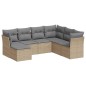vidaXL Set Divani da Giardino 7 pz con Cuscini Beige in Polyrattan vidaXL Set Divani da Giardino 7 pz con Cuscini Beige in Polyrattan