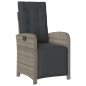 vidaXL Set da Pranzo da Giardino 7 pz con Cuscini in Polyrattan Grigio vidaXL Set da Pranzo da Giardino 7 pz con Cuscini in Polyrattan Grigio