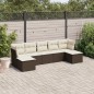 vidaXL Set Divani da Giardino 7 pz con Cuscini Marrone in Polyrattan vidaXL Set Divani da Giardino 7 pz con Cuscini Marrone in Polyrattan