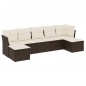 vidaXL Set Divani da Giardino 7 pz con Cuscini Marrone in Polyrattan vidaXL Set Divani da Giardino 7 pz con Cuscini Marrone in Polyrattan