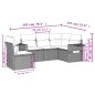 vidaXL Set Divani da Giardino 5 pz con Cuscini in Polyrattan Nero vidaXL Set Divani da Giardino 5 pz con Cuscini in Polyrattan Nero