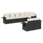 vidaXL Set Divani da Giardino con Cuscini 8 pz Nero in Polyrattan vidaXL Set Divani da Giardino con Cuscini 8 pz Nero in Polyrattan