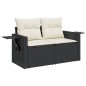 vidaXL Set Divani da Giardino con Cuscini 8 pz Nero in Polyrattan vidaXL Set Divani da Giardino con Cuscini 8 pz Nero in Polyrattan
