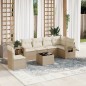 vidaXL Set Divani da Giardino 7 pz con Cuscini Beige in Polyrattan vidaXL Set Divani da Giardino 7 pz con Cuscini Beige in Polyrattan